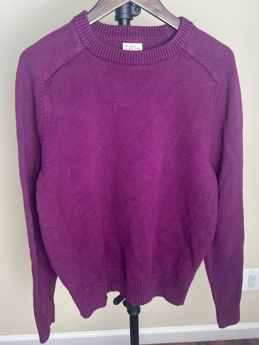 J.Crew 100% Cotton Crewneck Sweater - Plum - Size M